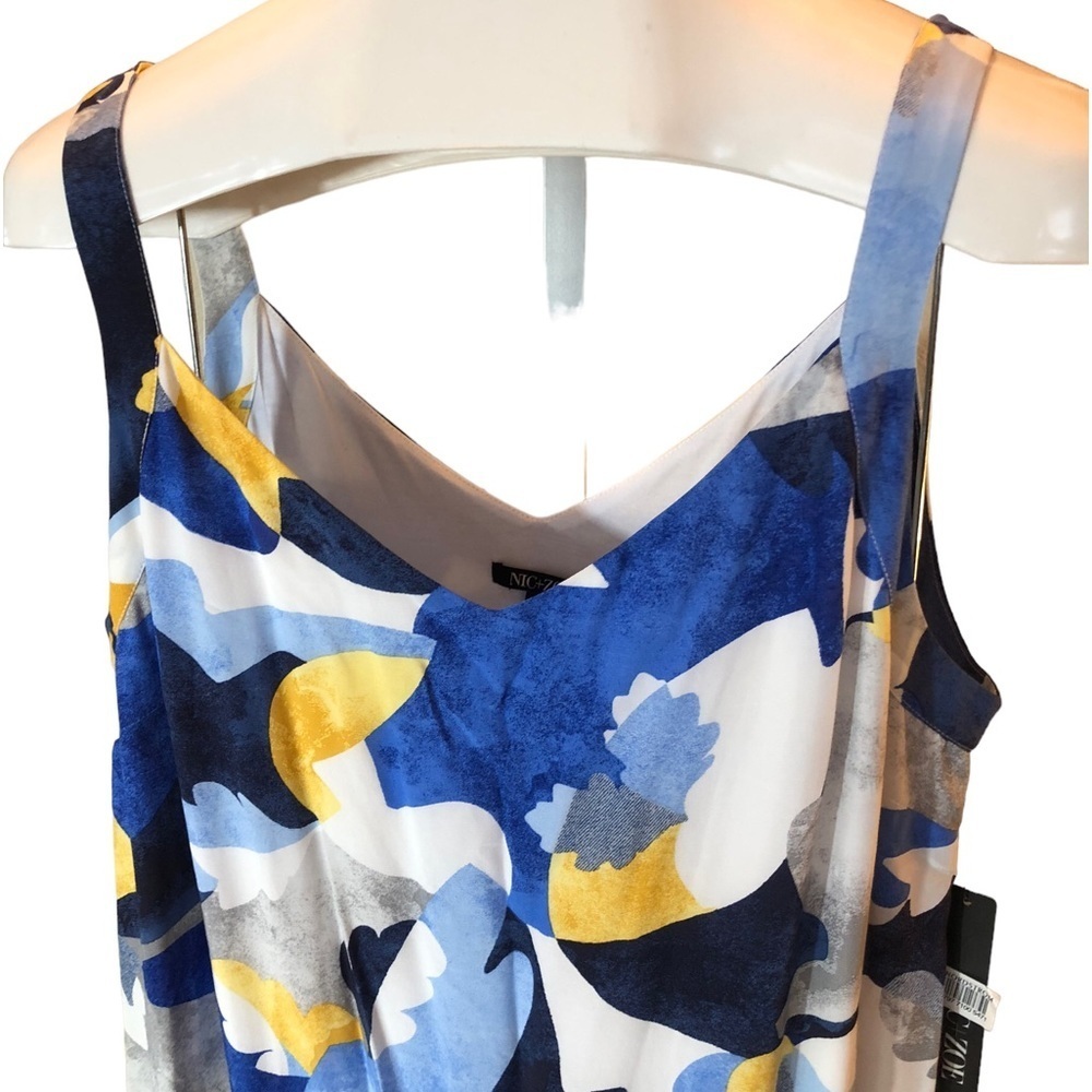 NIC+ZOE pullover blue/yellow/gold/white ruffle hem sundress size Large - NWT! - Picture 12 of 15